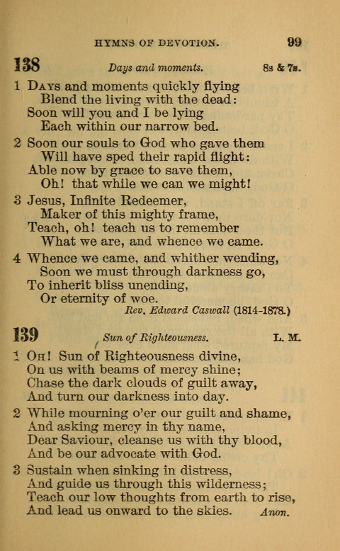 Hymns of the Ages: for Public and Social Worship, Approved and Recommended ... by the General Assembly of the Presbyterian Church in the U.S. (Second ed.) page 99