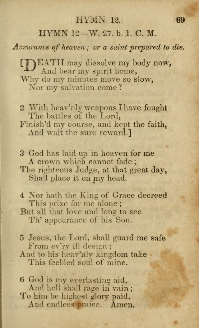 Hymns and Spiritual Songs, Original and Selected, for the Use of Christians. (5th ed.) page 69