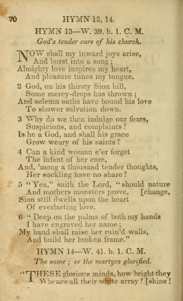 Hymns and Spiritual Songs, Original and Selected, for the Use of Christians. (5th ed.) page 70