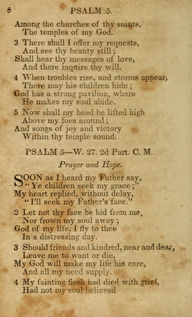 Hymns and Spiritual Songs, Original and Selected, for the Use of Christians. (5th ed.) page 8