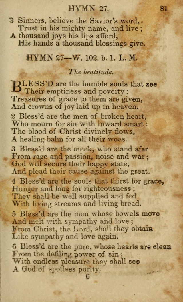 Hymns and Spiritual Songs, Original and Selected, for the Use of Christians. (5th ed.) page 81