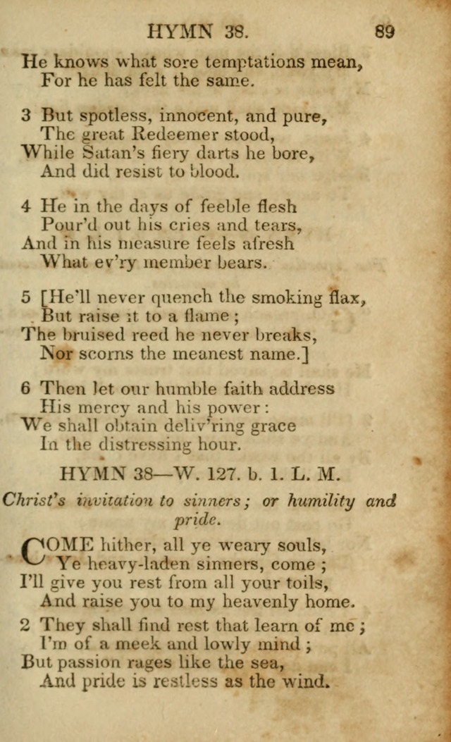 Hymns and Spiritual Songs, Original and Selected, for the Use of Christians. (5th ed.) page 89