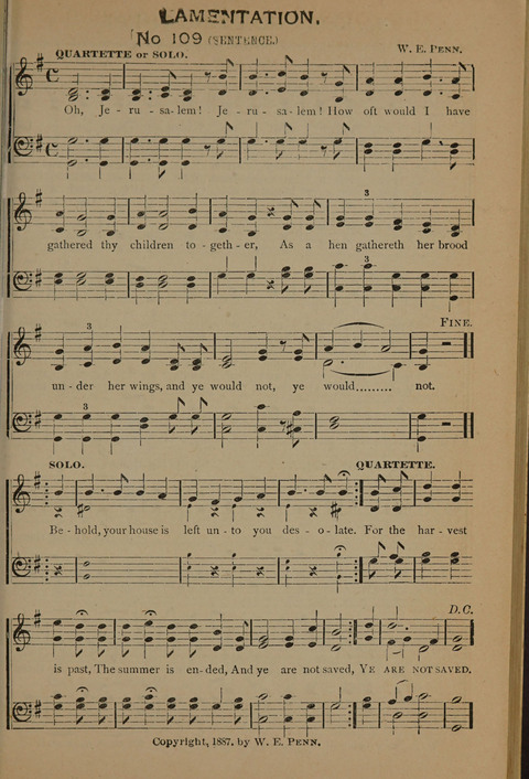 Harvest Bells Nos. 1, 2 and 3: Is filled with new and beautiful songs, suitable for churches, Sunday-schools, revivals and all religious meetings page 109