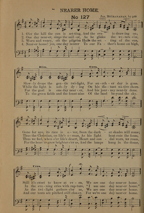 Harvest Bells Nos. 1, 2 and 3: Is filled with new and beautiful songs, suitable for churches, Sunday-schools, revivals and all religious meetings page 124