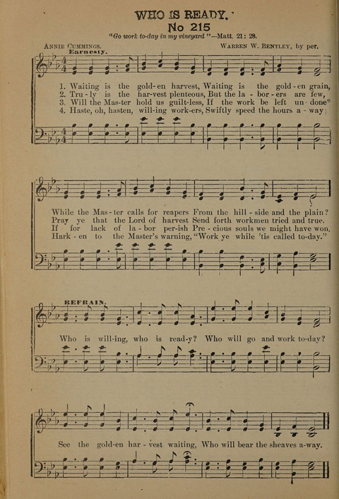 Harvest Bells Nos. 1, 2 and 3: Is filled with new and beautiful songs, suitable for churches, Sunday-schools, revivals and all religious meetings page 206