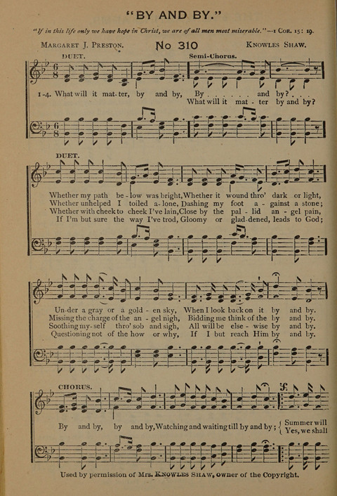 Harvest Bells Nos. 1, 2 and 3: Is filled with new and beautiful songs, suitable for churches, Sunday-schools, revivals and all religious meetings page 304