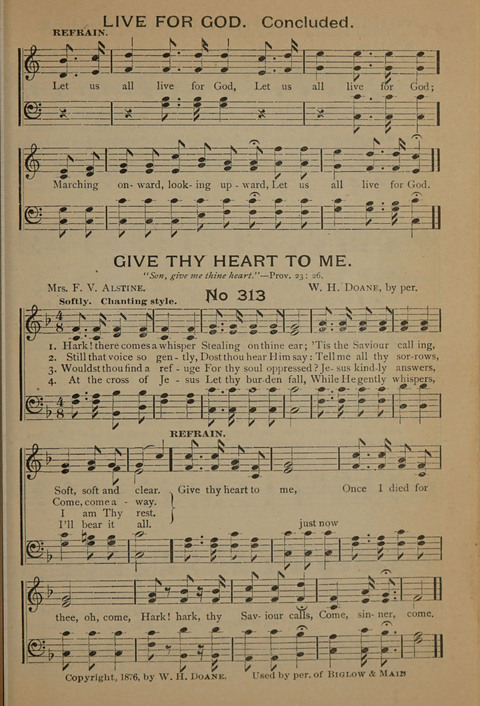 Harvest Bells Nos. 1, 2 and 3: Is filled with new and beautiful songs, suitable for churches, Sunday-schools, revivals and all religious meetings page 307