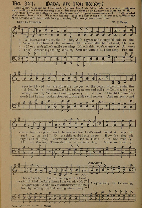 Harvest Bells Nos. 1, 2 and 3: Is filled with new and beautiful songs, suitable for churches, Sunday-schools, revivals and all religious meetings page 316