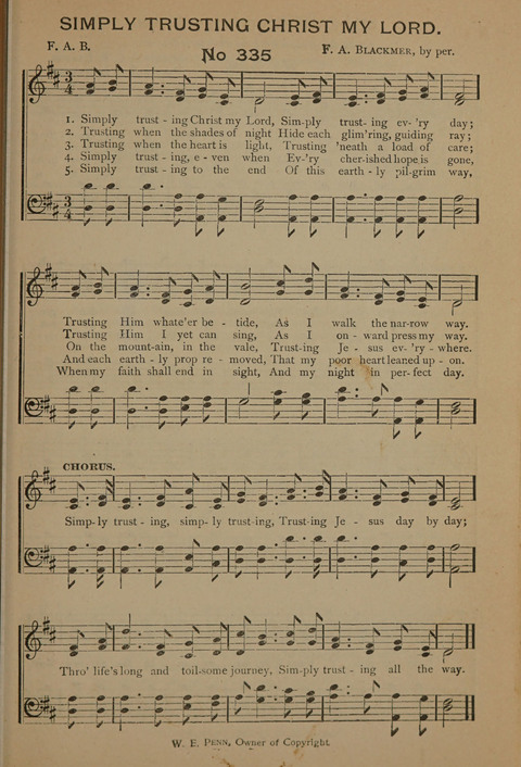 Harvest Bells Nos. 1, 2 and 3: Is filled with new and beautiful songs, suitable for churches, Sunday-schools, revivals and all religious meetings page 333