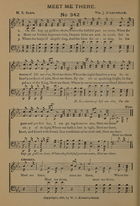 Harvest Bells Nos. 1, 2 and 3: Is filled with new and beautiful songs, suitable for churches, Sunday-schools, revivals and all religious meetings page 340