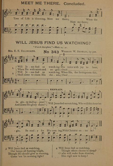 Harvest Bells Nos. 1, 2 and 3: Is filled with new and beautiful songs, suitable for churches, Sunday-schools, revivals and all religious meetings page 341