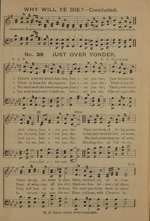 Harvest Bells Nos. 1, 2 and 3: Is filled with new and beautiful songs, suitable for churches, Sunday-schools, revivals and all religious meetings page 385