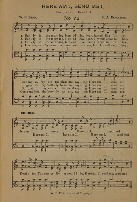 Harvest Bells Nos. 1, 2 and 3: Is filled with new and beautiful songs, suitable for churches, Sunday-schools, revivals and all religious meetings page 72