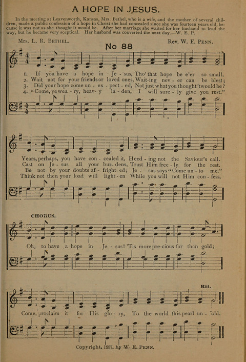 Harvest Bells Nos. 1, 2 and 3: Is filled with new and beautiful songs, suitable for churches, Sunday-schools, revivals and all religious meetings page 87