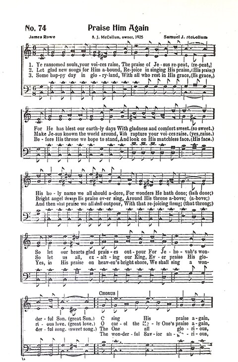 Harbor Bells [no. 1]: our 1925 book for Sunday schools, singing schools, revivals, conventions, and general use in all religious gatherings page 75