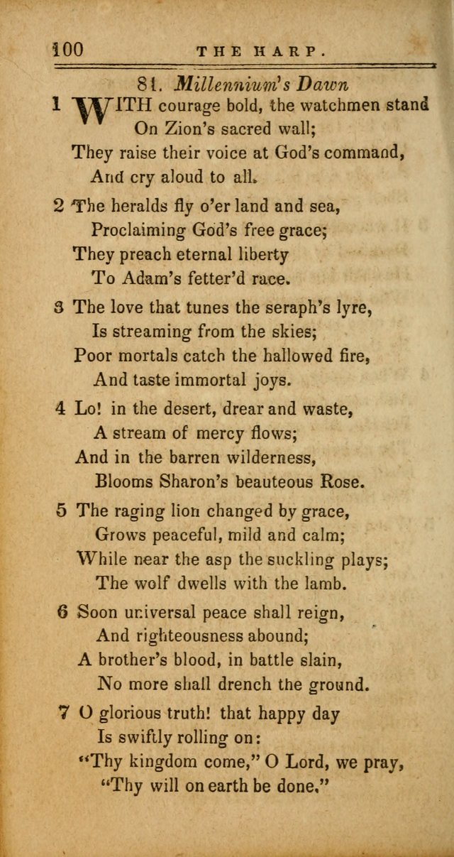 The Harp: being a collection of hymns and spiritual songs, adapted to all purposes of social and religious worship page 100