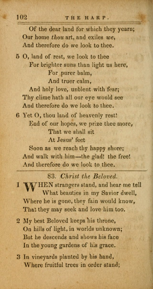 The Harp: being a collection of hymns and spiritual songs, adapted to all purposes of social and religious worship page 102