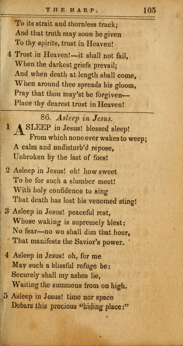 The Harp: being a collection of hymns and spiritual songs, adapted to all purposes of social and religious worship page 105