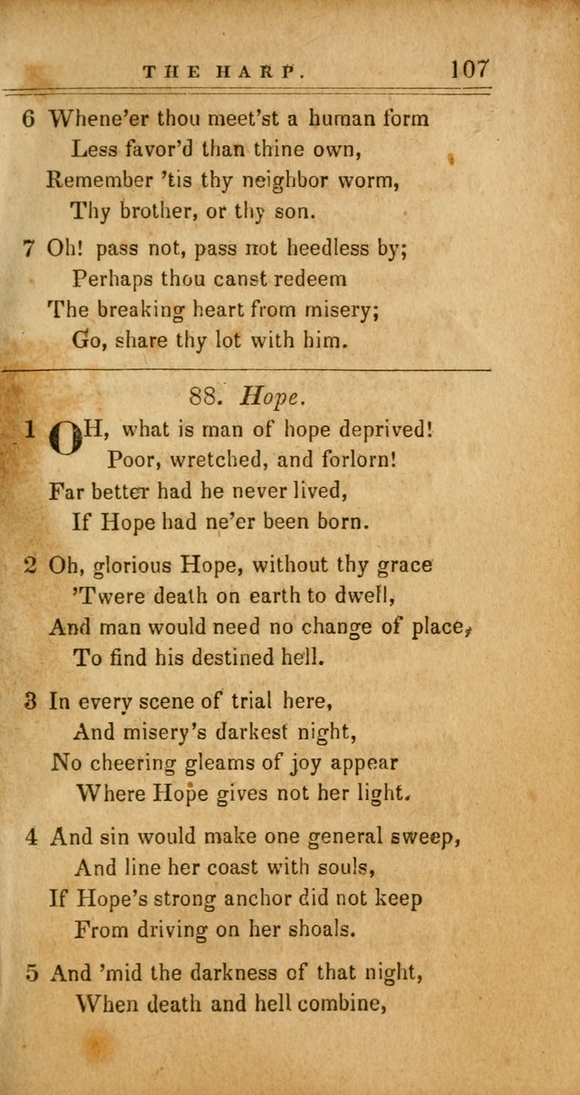 The Harp: being a collection of hymns and spiritual songs, adapted to all purposes of social and religious worship page 107