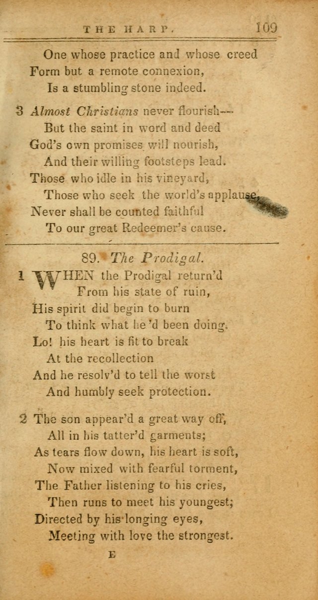 The Harp: being a collection of hymns and spiritual songs, adapted to all purposes of social and religious worship page 109