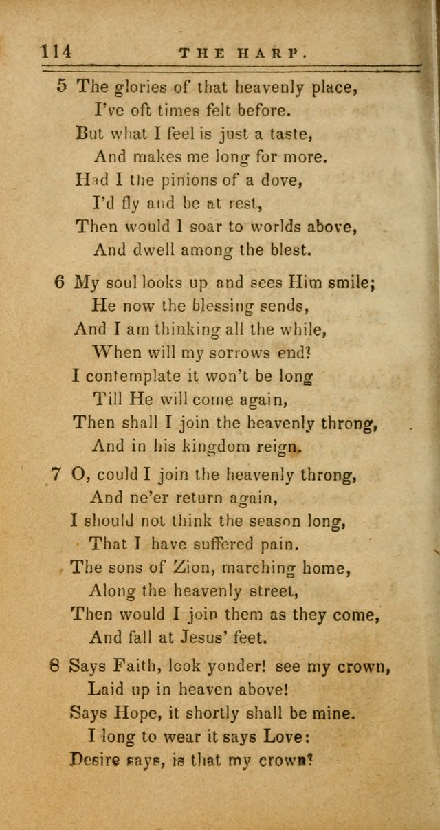 The Harp: being a collection of hymns and spiritual songs, adapted to all purposes of social and religious worship page 114