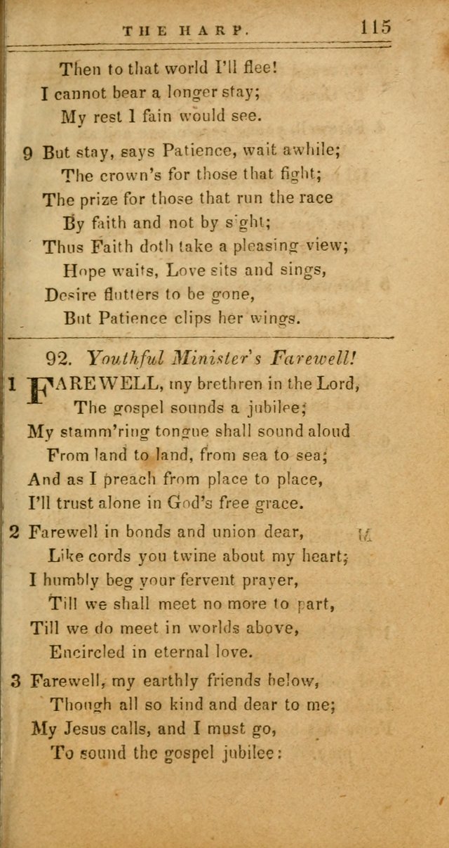 The Harp: being a collection of hymns and spiritual songs, adapted to all purposes of social and religious worship page 115