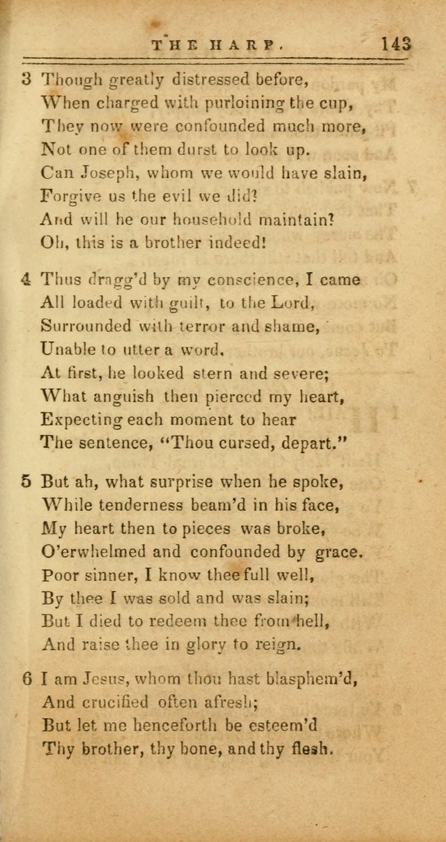 The Harp: being a collection of hymns and spiritual songs, adapted to all purposes of social and religious worship page 143