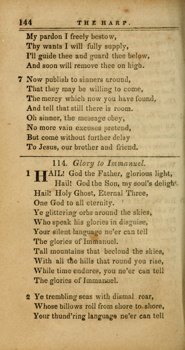 The Harp: being a collection of hymns and spiritual songs, adapted to all purposes of social and religious worship page 144