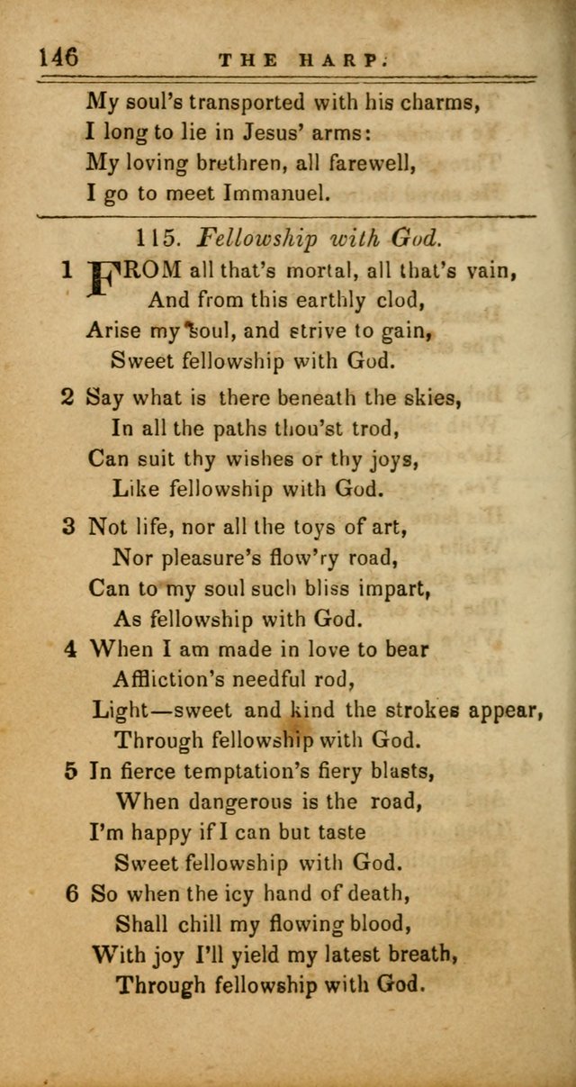 The Harp: being a collection of hymns and spiritual songs, adapted to all purposes of social and religious worship page 146