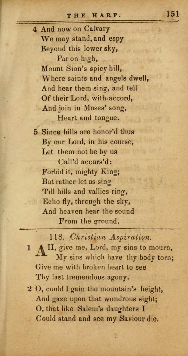 The Harp: being a collection of hymns and spiritual songs, adapted to all purposes of social and religious worship page 151