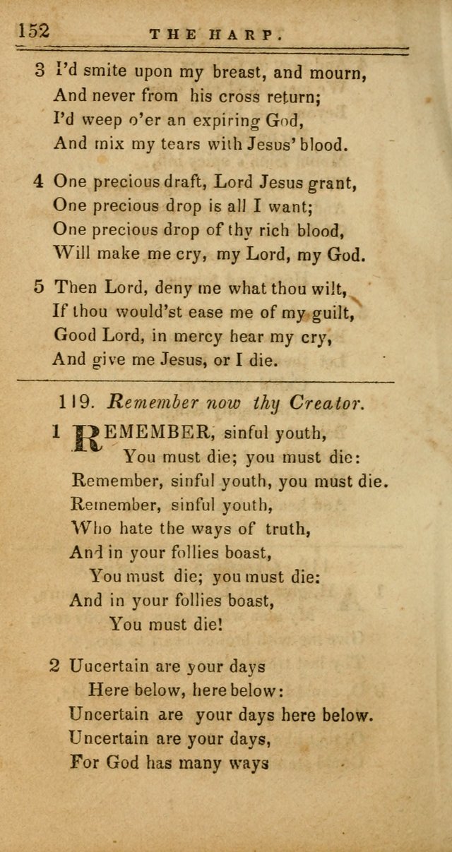 The Harp: being a collection of hymns and spiritual songs, adapted to all purposes of social and religious worship page 152