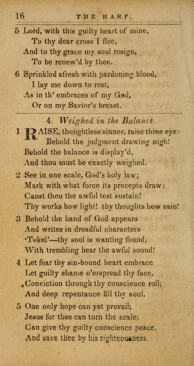 The Harp: being a collection of hymns and spiritual songs, adapted to all purposes of social and religious worship page 16