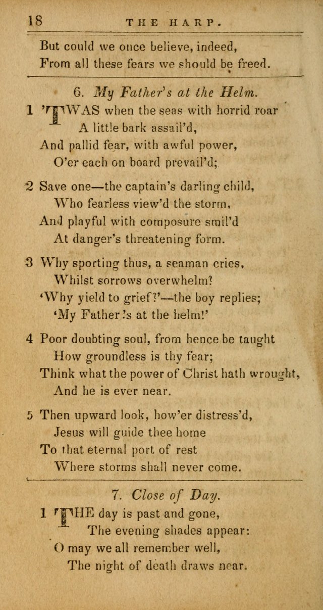 The Harp: being a collection of hymns and spiritual songs, adapted to all purposes of social and religious worship page 18