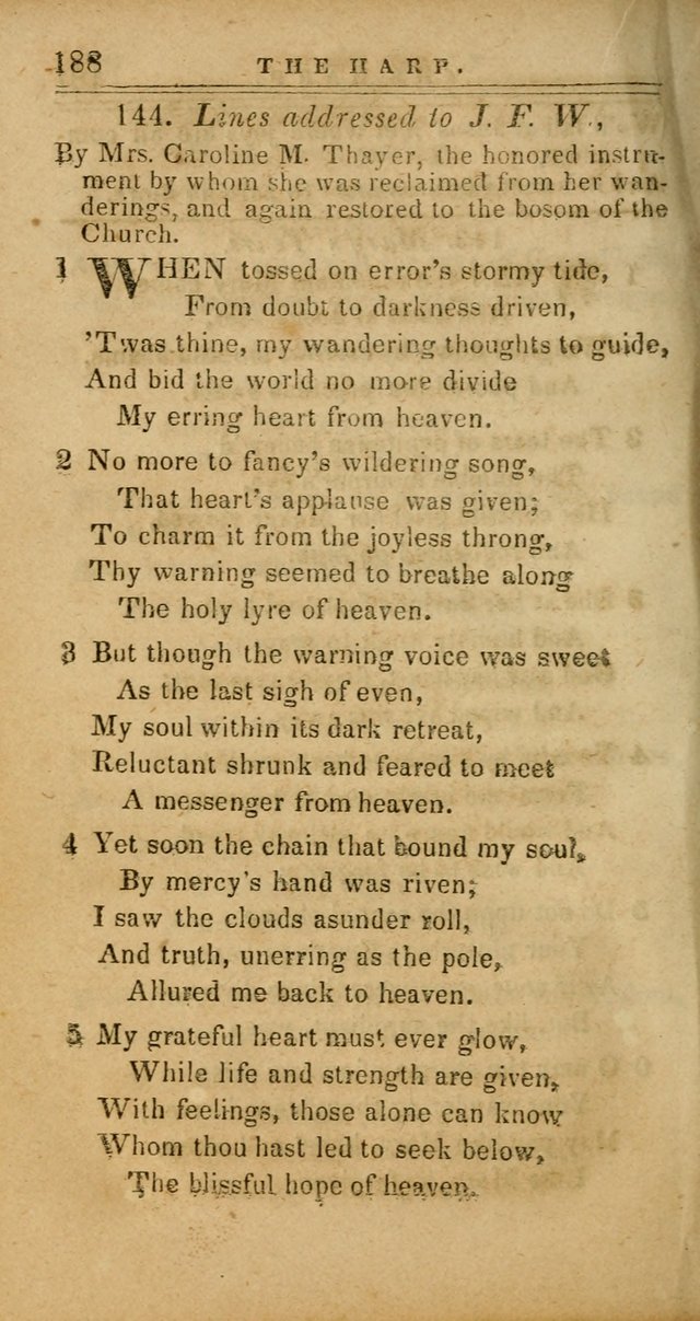 The Harp: being a collection of hymns and spiritual songs, adapted to all purposes of social and religious worship page 188