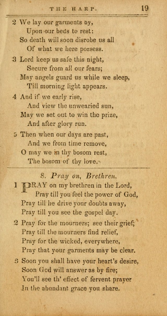 The Harp: being a collection of hymns and spiritual songs, adapted to all purposes of social and religious worship page 19