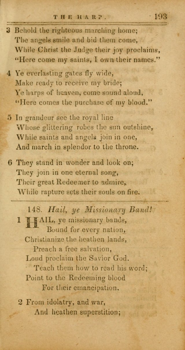 The Harp: being a collection of hymns and spiritual songs, adapted to all purposes of social and religious worship page 193