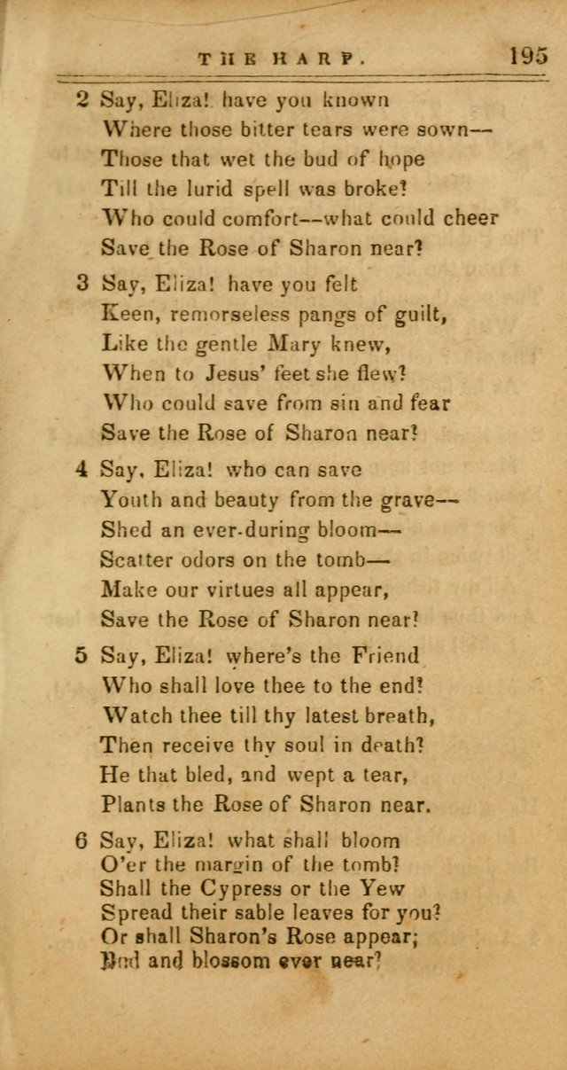 The Harp: being a collection of hymns and spiritual songs, adapted to all purposes of social and religious worship page 195