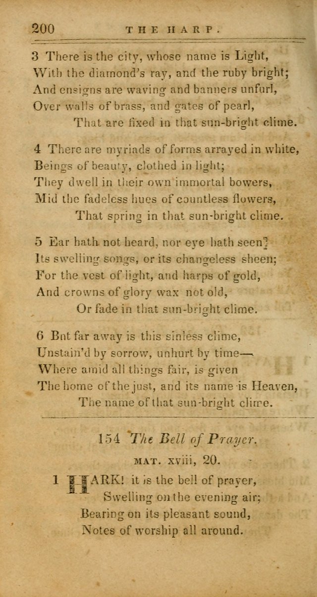 The Harp: being a collection of hymns and spiritual songs, adapted to all purposes of social and religious worship page 200