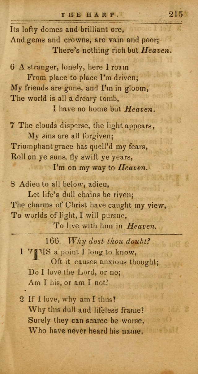 The Harp: being a collection of hymns and spiritual songs, adapted to all purposes of social and religious worship page 215