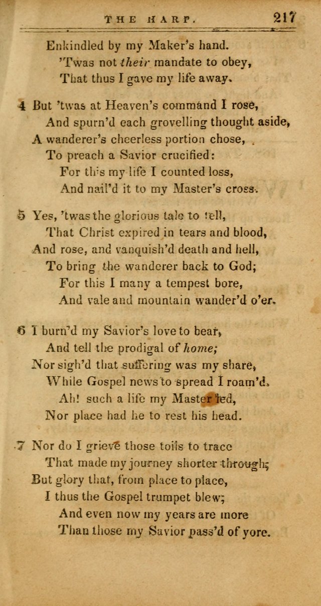 The Harp: being a collection of hymns and spiritual songs, adapted to all purposes of social and religious worship page 217