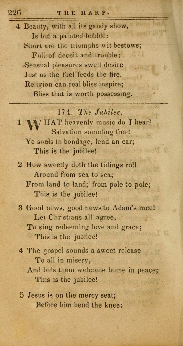 The Harp: being a collection of hymns and spiritual songs, adapted to all purposes of social and religious worship page 226