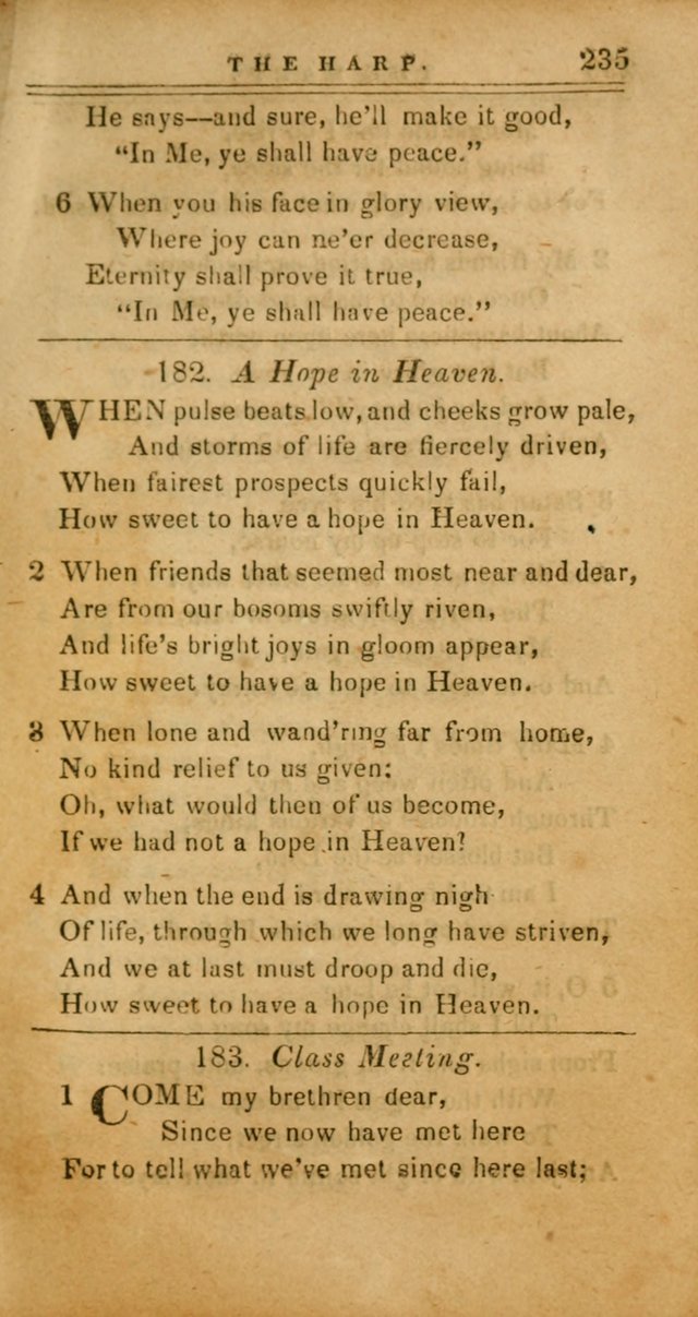 The Harp: being a collection of hymns and spiritual songs, adapted to all purposes of social and religious worship page 235