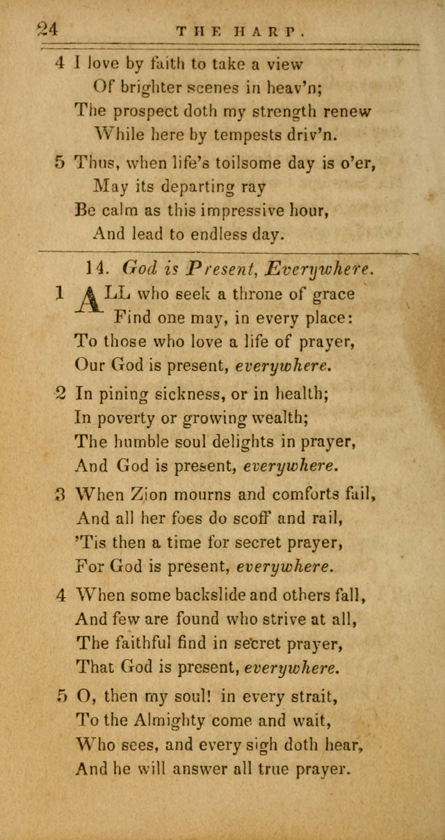 The Harp: being a collection of hymns and spiritual songs, adapted to all purposes of social and religious worship page 24