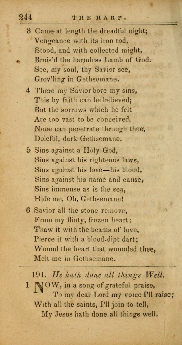 The Harp: being a collection of hymns and spiritual songs, adapted to all purposes of social and religious worship page 244