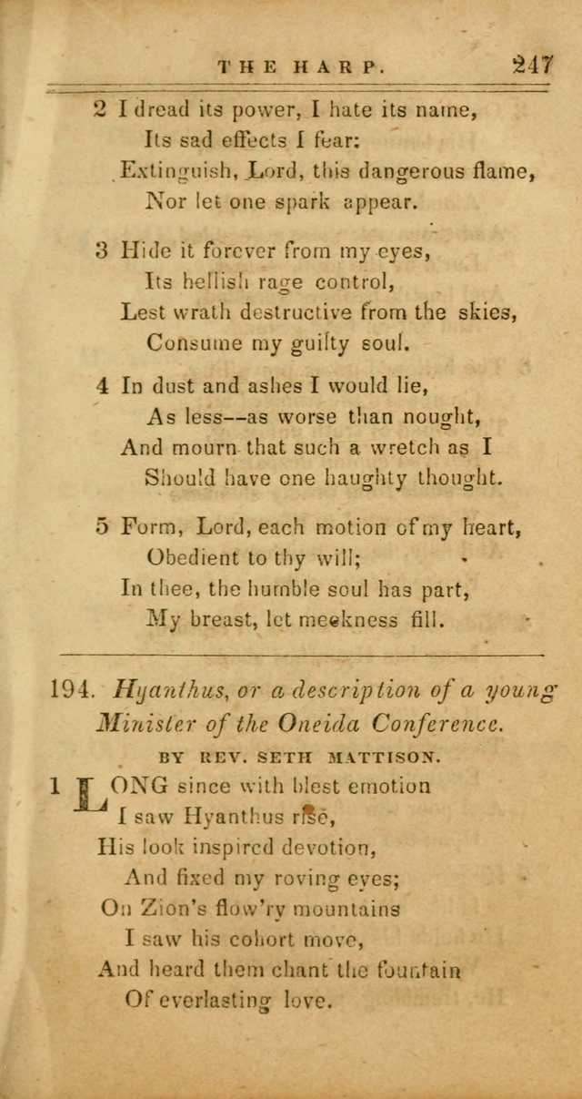 The Harp: being a collection of hymns and spiritual songs, adapted to all purposes of social and religious worship page 247