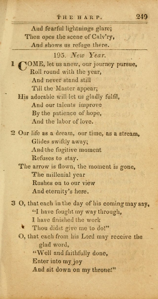 The Harp: being a collection of hymns and spiritual songs, adapted to all purposes of social and religious worship page 249