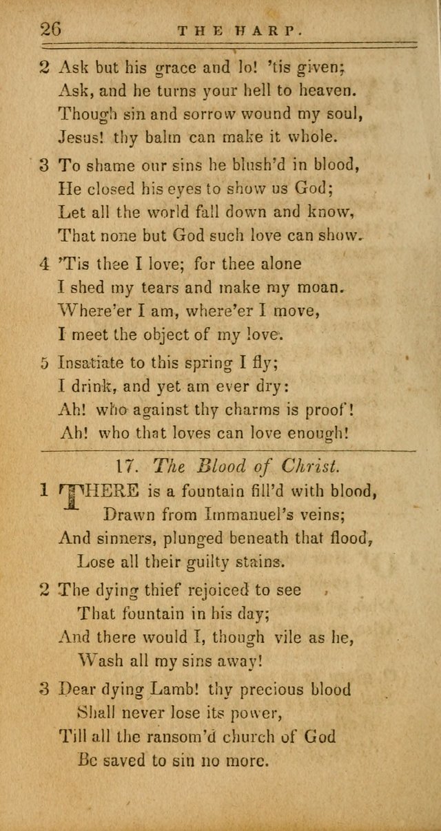 The Harp: being a collection of hymns and spiritual songs, adapted to all purposes of social and religious worship page 26