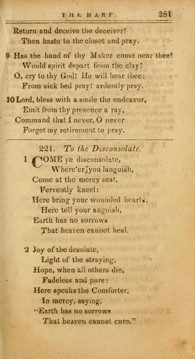 The Harp: being a collection of hymns and spiritual songs, adapted to all purposes of social and religious worship page 281