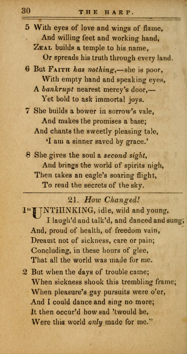 The Harp: being a collection of hymns and spiritual songs, adapted to all purposes of social and religious worship page 30