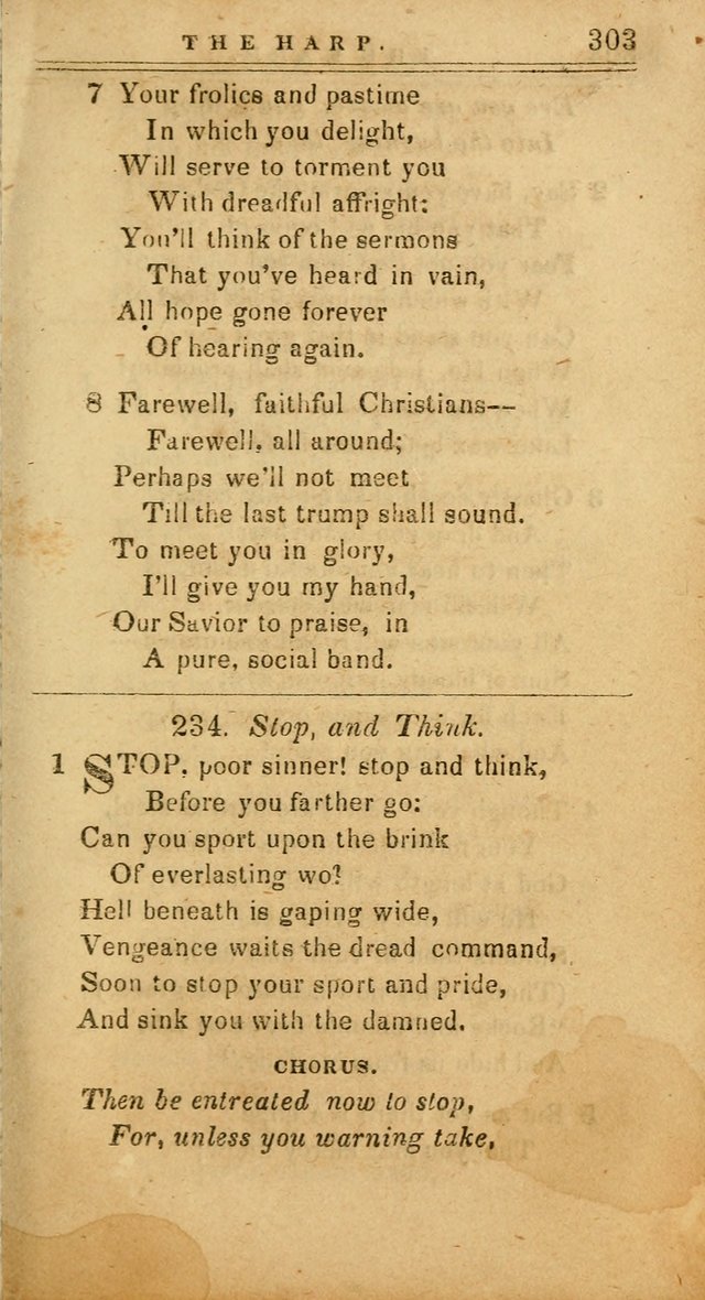 The Harp: being a collection of hymns and spiritual songs, adapted to all purposes of social and religious worship page 303